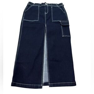 NWT True Religion Split skirt Denim Maxi size 30/10 US Dark Wash